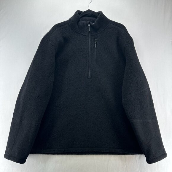 Smartwool Hudson Trail Fleece Half Zip Sweater Mens 2XL Pullover High-Neck Black - Picture 1 of 15